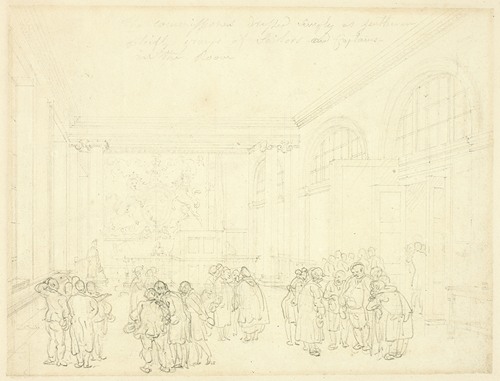 Study for Excise Office, Broad Street, from Microcosm of London