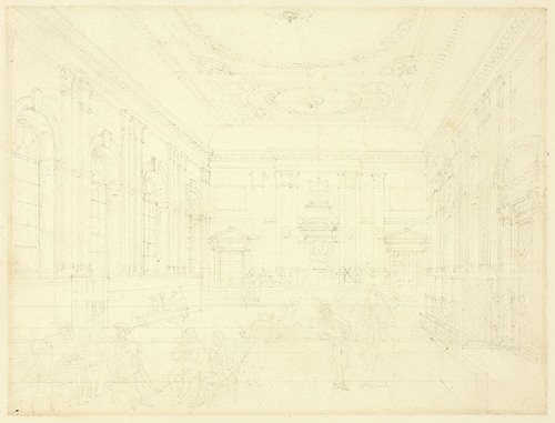 Study for South Sea House, Dividend Hall, from Microcosm of London
