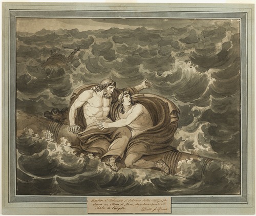 Mentor and Telemachus, Having Survived the Storm, Are Spirited to the Island of Calypso on a Mast, from The Adventures of Telemachus, Book 6