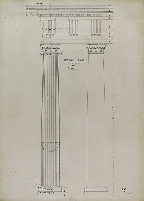Orders of Architecture, Renaissance Doric Order from Vincenzo Scamozzi, Elevation