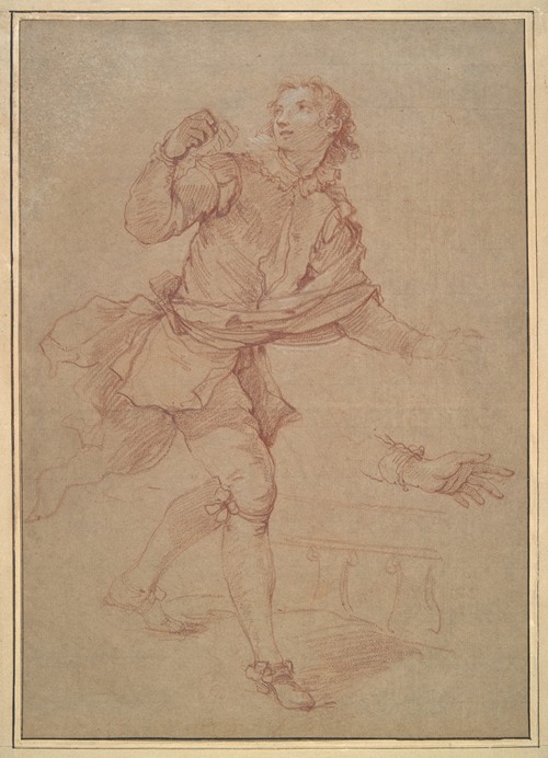 Study of a Young Man, study for the tapestry, Sancho’s departure for the island of Barataria