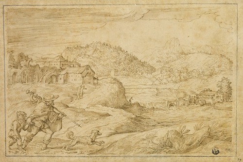 River Landscape with Saint Roch and a Child Traveling with Dog