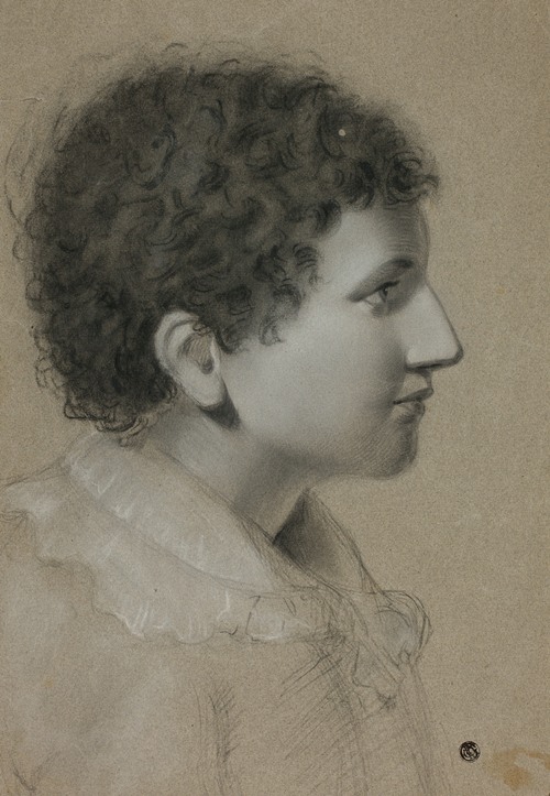 Profile of Youth with Curly Hair