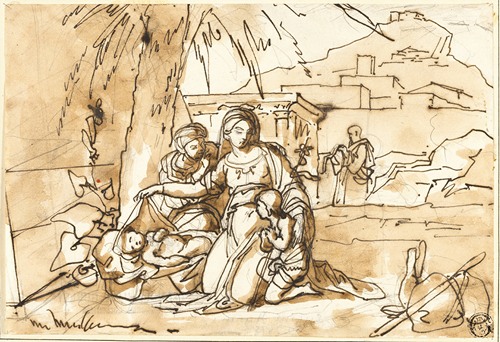 Madonna and Child, Saint Anne and Infant Saint John, with Saint Joseph in Background