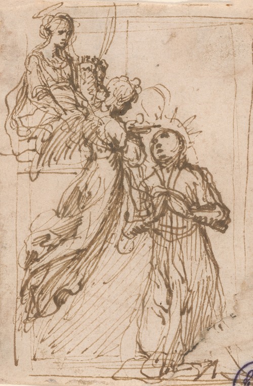 Blessed Stanislaus Kostka Receiving Communion from the Angels Assisted by Saint Barbara