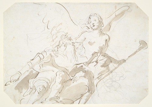 Apotheosis of an Aged Warrior, for a ceiling in the Ca’ Rezzonico, Venice