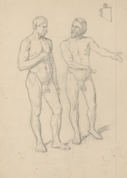 Nude sketches of the figure of King Sigismund I and Hetman Tarnowski in the painting ‘The Upbringing of Sigismund Augustus’