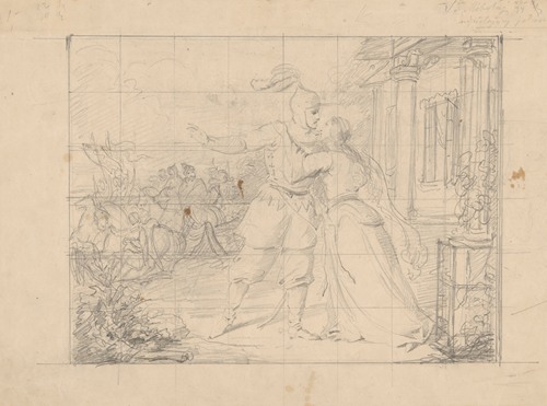 Sketch for the painting ‘Farewell to Wacław with Maria’ (the theme taken from the poem ‘Maria’ by Antoni Malczewski)