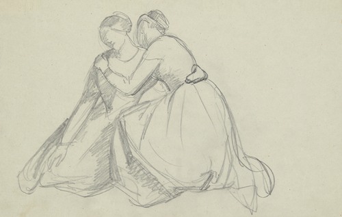 Sketch of the group of the Virgin Mary and Mary Magdalene to the painting ‘Entombment’