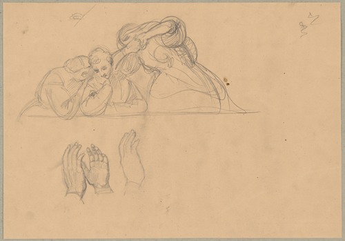 Sketch of the group of witnesses to the death of St. Matthias to the painting ‘Martyrdom of St. Matthias’