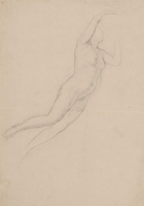 Sketch of the Psyche character to the ceiling ‘Wedding procession of Cupid and Psyche’