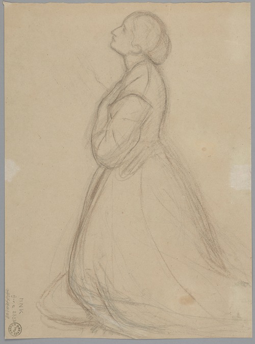 Sketch of the queen figure for the painting ‘Queen Jadwiga’s Oath’