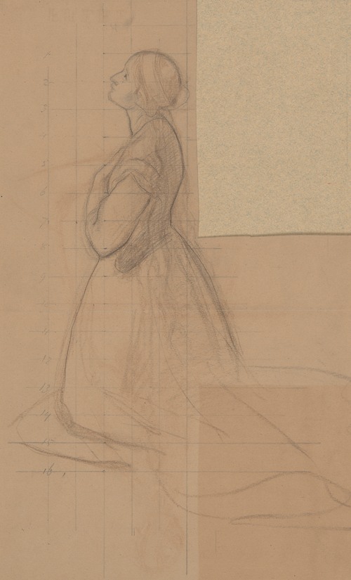 Sketch of the queen figure for the painting ‘Queen Jadwiga’s Oath’