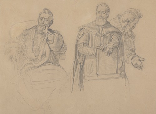 Studies of background characters for the painting ‘Queen Jadwiga’s Oath’
