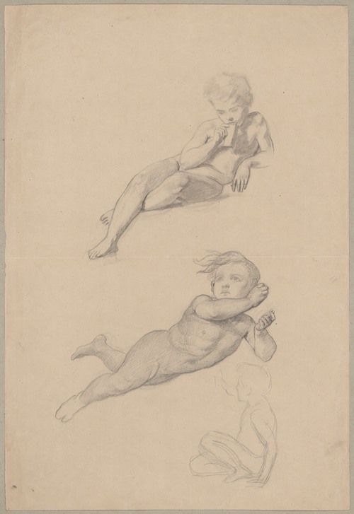 Studies of boys’ nudes to the ceiling ‘Wedding procession of Cupid and Psyche’