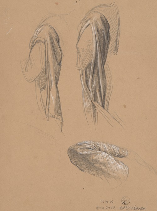 Studies of the queen’s dress sleeves for the painting ‘Queen Jadwiga’s Oath’