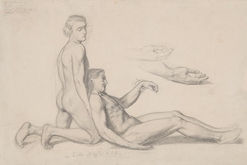 Study of nude males to the scene with Nicodemus supporting Christ’s body to the painting ‘Entombment’