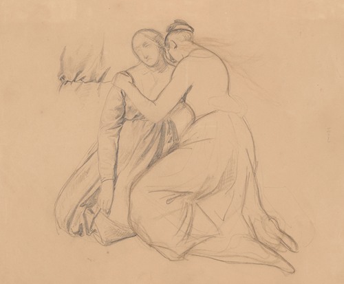 Study of the figure to the group of the Virgin Mary and Mary Magdalene to the painting ‘Entombment’