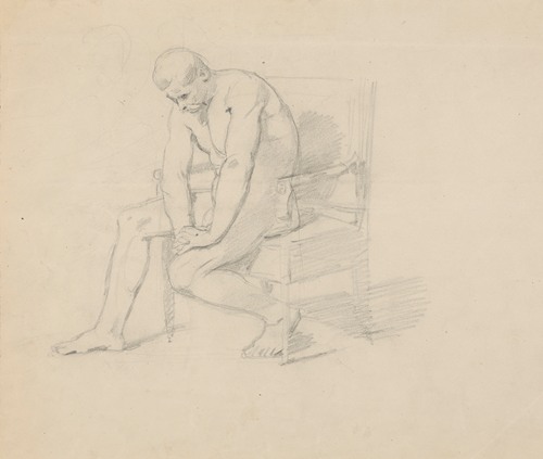 Study of the king figure for the painting ‘Death of Barbara Radziwiłł’ (nude, variant)