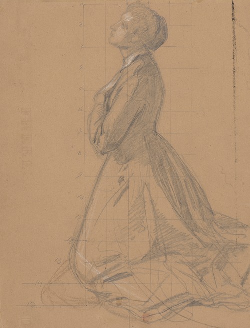 Study of the queen figure for the painting ‘Queen Jadwiga’s Oath’