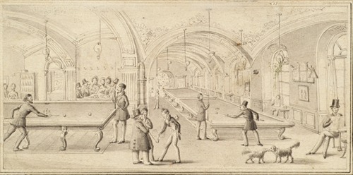 Der Billardsaal des ‘Wiener Café’ an der Ecke Neuer Markt und Plankengasse in Wien