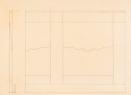 Design for unidentified restaurant, possibly Dunhall’s Restaurant, New York, NY. Wall treatment, sketch 3