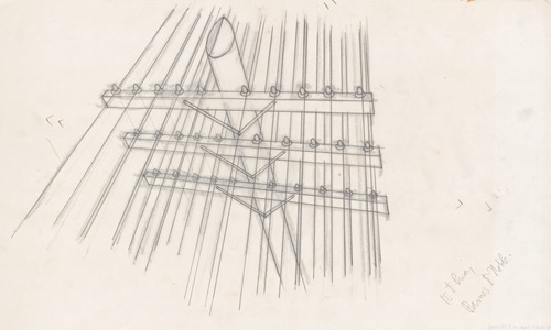 Graphic designs for Fortune magazine. Study of telephone poles (1935)