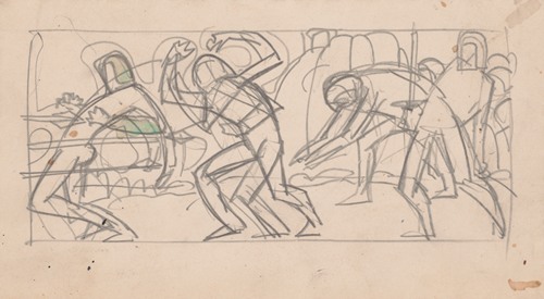Sketches and drawings related to ‘Der Soldat in der deutschen Vergangenheit’, by George Liebe
