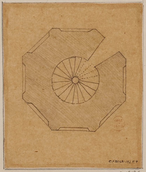 Plan du rez-de-chaussée de la Tour octogonale du cimetière des Saints-Innocents