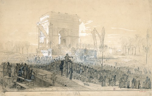 Distribution de drapeaux à l’arc de Triomphe, le 21 avril 1848
