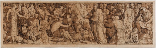 Le frappement du rocher, Etude pour un fragment du pavage de la cathédrale de Sienne