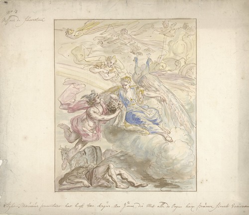 Ontwerp voor een kamerbeschildering met allegorie op de Lucht
