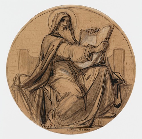 Dessin préparatoire pour les médaillons de l’église de la Trinité, 66 rue saint-Lazare, 9ème arrondissement.