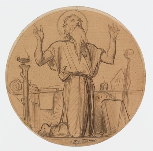 Dessin préparatoire pour les médaillons de l’église de la Trinité, 66 rue saint-Lazare, 9ème arrondissement
