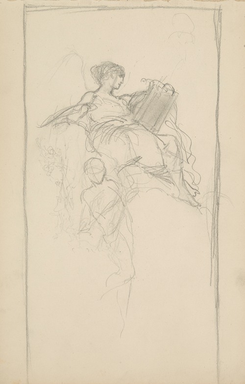 szkic postaci do plafonu ‘Światło i cień’ w pałacu Jana Zawiszy w Warszawie (1883)