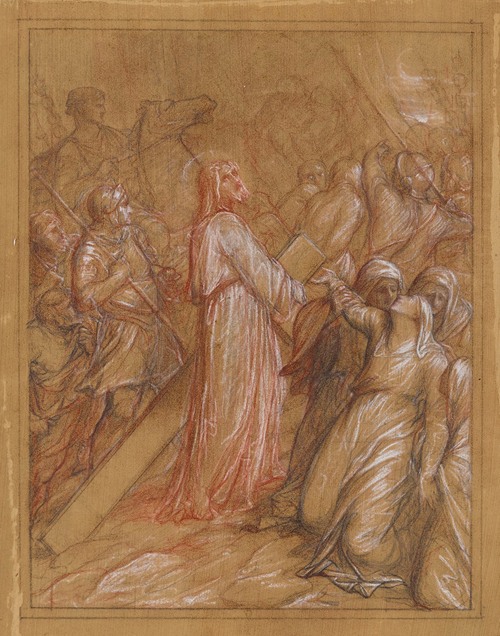 Etude pour un chemin de croix; Jésus rencontre sa mère