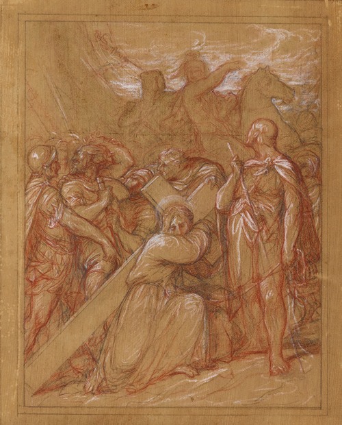 Etude pour un chemin de croix; Jésus tombe pour la troisième fois