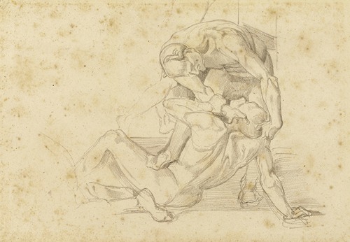 Deux hommes nus luttant (copie d’un fragment de fresque par Luca Signorelli)