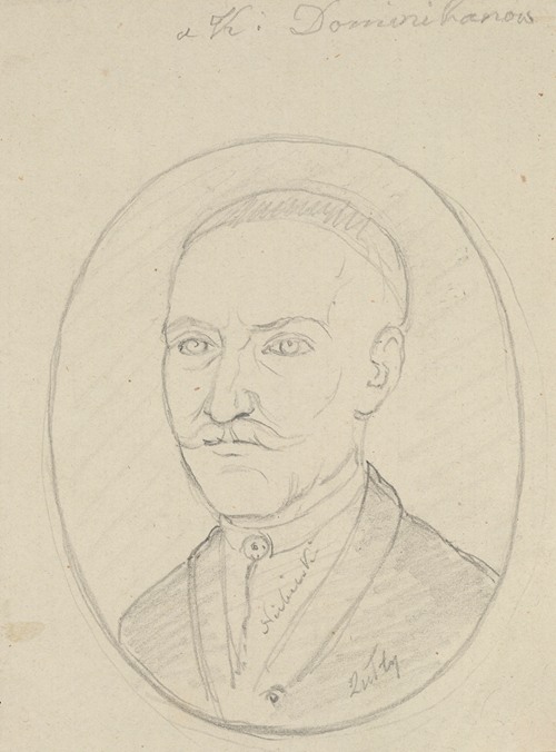 Szkic popiersia Stanisława Rysiewicza (zm. 1779), męża Klary z epitafium z kościoła Dominikanów w Krakowie
