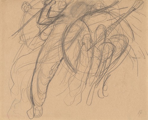 Achaean troops marching for Troy. A drawing for ‘The Iliad’ by Homer