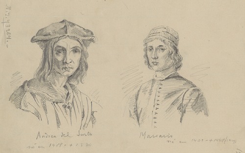 Copies of Engravings Depicting a Portrait of Baccio Bandinelli by Andrea del Sarto and a Self-Portrait of Masaccio
