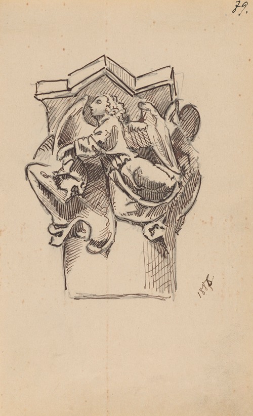 Drawing of the capital at the tomb of Casimir IV Jagiellon by Veit Stoss in the Świętokrzyska Chapel of the Krakow Cathedral