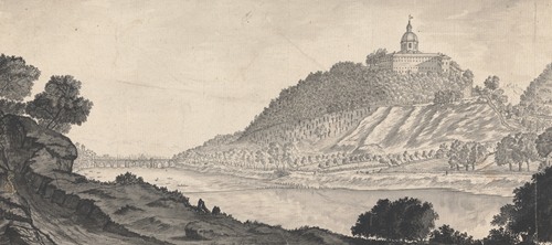 View of the Cappuccini Mount, the Po River and the Bridge from the Road to the Palentine