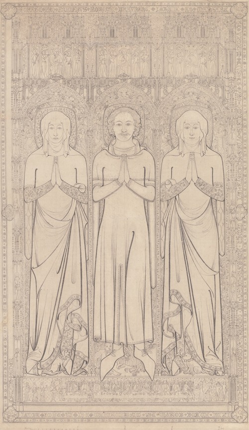 The Sepulchral Brass of Robert Braunche and His Two Wives in Saint Margaret’s Church, Lynn, Norfolk, 1364