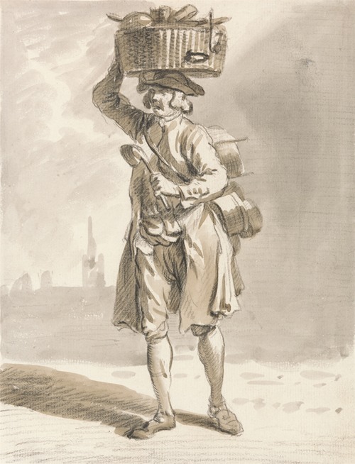 London Cries; A Man with a Basket (Man Selling Pots and Pans) (ca. 1759)