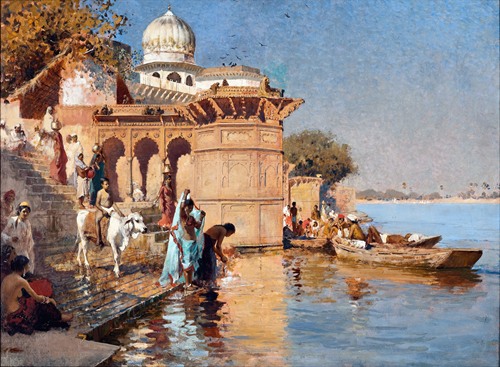 Along the Ghats, Mathura (circa 1880)