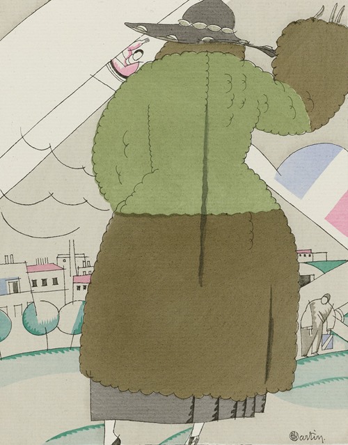 Gazette du Bon Ton, 1921 – No. 1, Pl. 6: Relation / Manteau de sports, de Paul Poiret