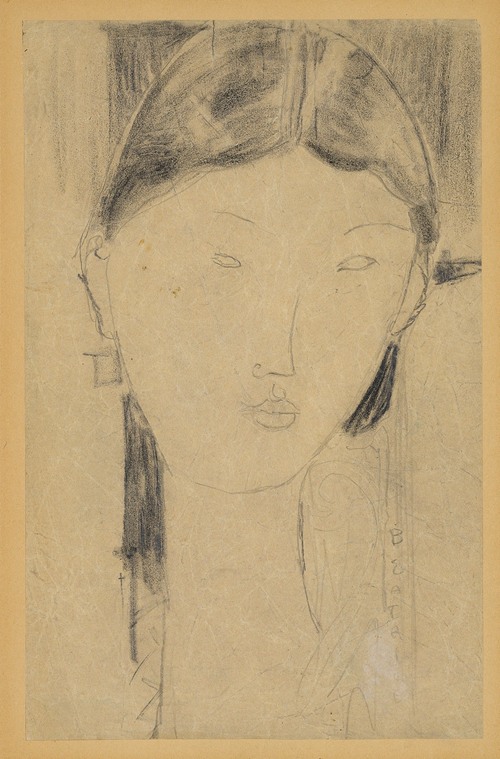 Caryatide au Sein Pointu (Caryatid with Pointed Breast) by Amedeo  Modigliani - Artvee