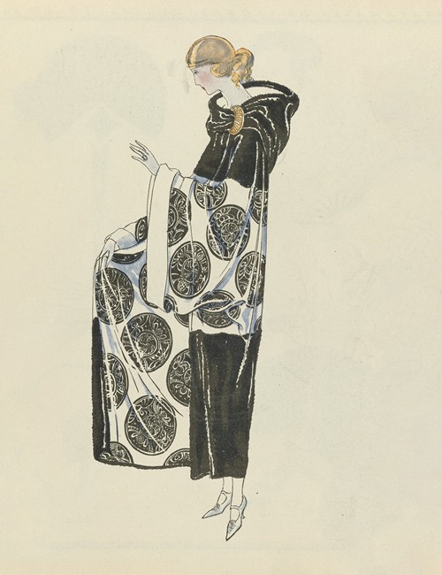 Gazette du Bon Ton, 1922 – No. 9 : Loutre et velours imprimé / Tissu de Bianchini