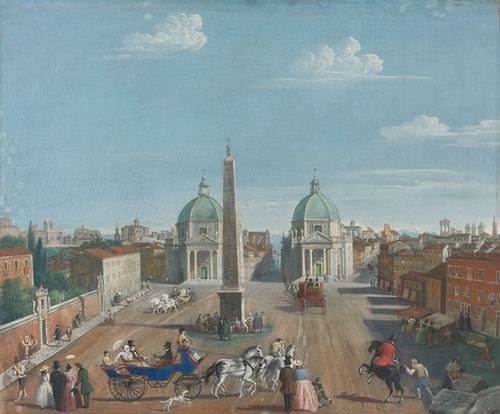 Rome, A View Of The Piazza Del Popolo (1852)